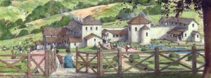 Artist’s impression of a British Roman villa, Picture: Ivan Lapper Historic England 